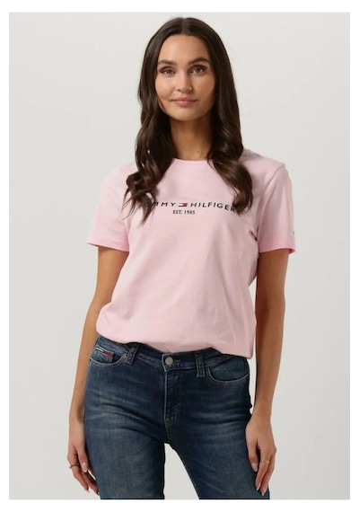 Tommyhilfiger Organik Pamuk Bayan T-shirt Pembe - Pudra