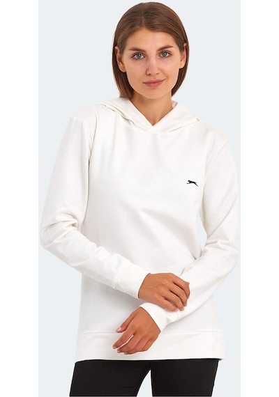 Slazenger KATHY IN Kadın Kapüşonlu Ekru Sweatshirt