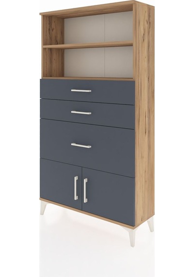Arges Dolap 2 Raflı 3 Çekmeceli 2 Kapaklı 88x30x163 Çam-antrasit Çam Arges Dolap 2 Raflı 3 Çekmeceli 2 Kapaklı 88x30x163 Çam-antrasit Çam