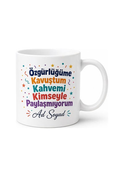 Boşanma Partisi Hediyesi Bekarlığa Yeniden Merhaba Esprili Kupa Bardak Beyaz / Çok Renkli