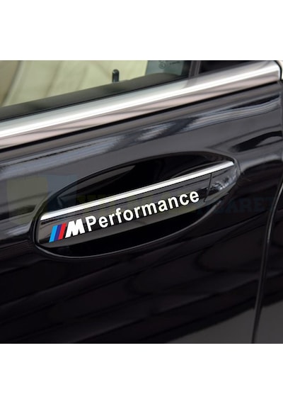 Bmw M Performance Logo Yan Ayna Kapı Kolu Oto Sticker Etiket 4 Ad 13 X 1 Cm