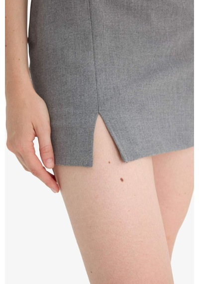 Defacto Yüksek Bel Mini Etek D5112ax25augr394 Gri