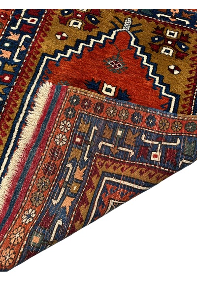 El Dokuma Antika 97x120 Dazkırı Halısı Koleksiyonluk Kök Boya Kiremit