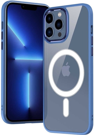 Apple Uyumlu iPhone 13 Pro Max Wireless Şarj Özellikli Zore Krom Magsafe Silikon Kapak