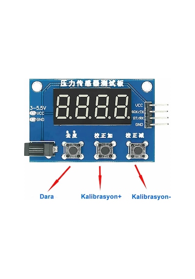 Hx711 Gösterge Modülü Elektronik Tartı 5/10 Kg Ağırlık Sensör Hassas Ölçüm Dijital Ekran Load Cell