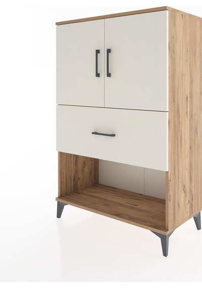 Hyperion Dolap 2 Raflı Tek Çekmeceli 2 Kapaklı 88x44x134 Çam-aytaşı Atlas Çam