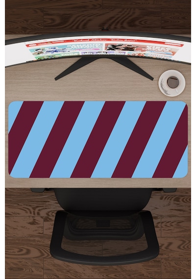 Bordo Mavi 70x30 Xl Taraftar Gaming Oyuncu Mouse Pad Kaymaz Taban Büyük Klavye Fare Altlığı Şerit