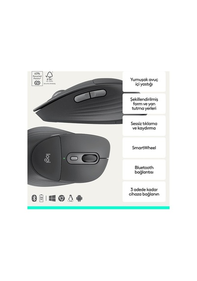 Logıtech Mk880 Signature Comfort Plus Kablosuz Klavye Ve Mouse Seti Siyah 920-014037 Optik