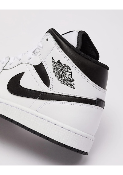 Nike Air Jordan 1 Mid 'whıte Black' Erkek Basketbol Ayakkabı-sportxstore Beyaz
