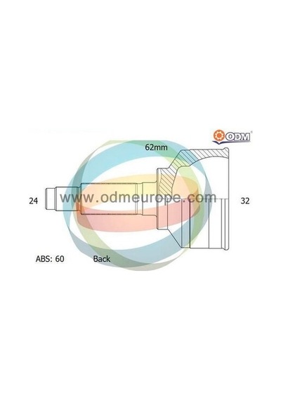 Odm Rv11025a Aks Kafası Range Rover 94 02 Dış Abslı 24x32x62 60 Dış