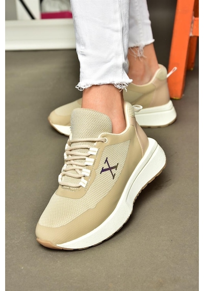 Fox Shoes P848531504 Bej Kumaş Kadın Spor Ayakkabı Bej