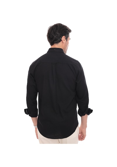 Slim Fit Uzun Kol Yaka Düğmeli Nefes Alan Keten Hediye Kutulu Erkek Gömlek Fs-004548 - Siyah-3231 Slim Fit Uzun Kol Yaka Düğmeli Nefes Alan Keten Hediye Kutulu Erkek Gömlek Fs-004548 - Siyah-3231