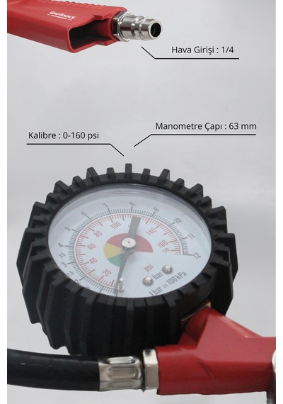 Gaptools Havalı Lastik Şişirme Ve Ölçme Gpls01