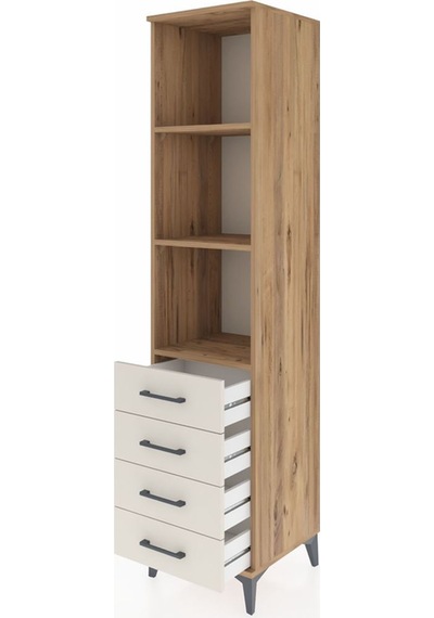 Hyperion Dolap 3 Raflı 4 Çekmeceli 44x44x195 Çam-aytaşı Çam