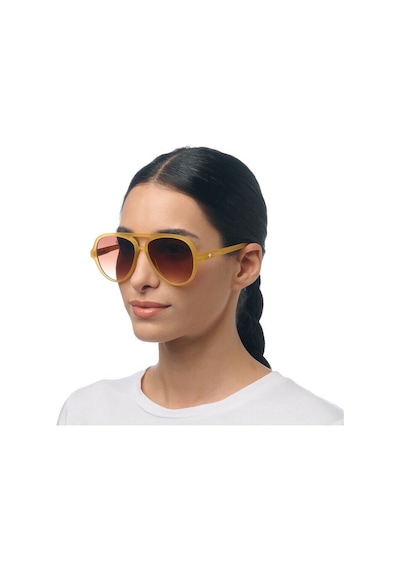 Okkia Alessio Unisex Güneş Gözlüğütransparan Sarı / Lens: Kahverengi Degrade Sarı
