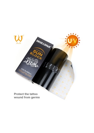 Skulldna Sun Block Dövme Sonrası Koruyucu Film Bant 15cm X 10m Siyah