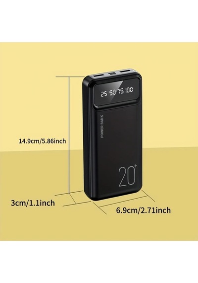 Sunshine022 Taşınabilir Şarj Cihazı 20000mah Beyaz Power Bank Çift Usb