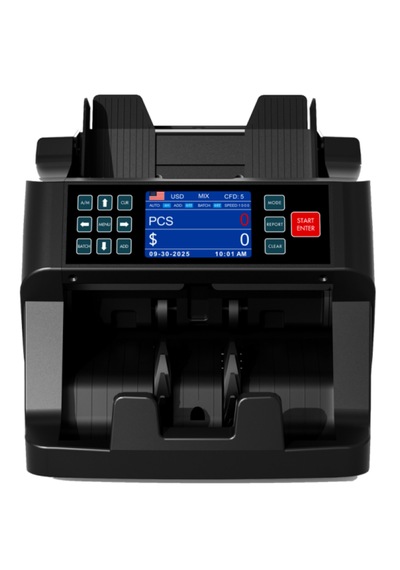 Mixpro 130 Profesyonel Üstten Beslemeli 9 Ülke Karışık Sayım Para Sayma Makinesi Çift Cıs Sensörlü
