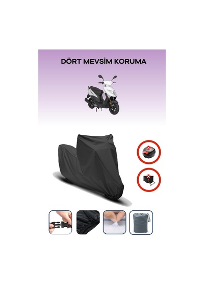 Siyah Arka Çanta Kilit Uyumsuz Mondial 50 Eagle Uyumlu Motosiklet Brandası, 4mevsim