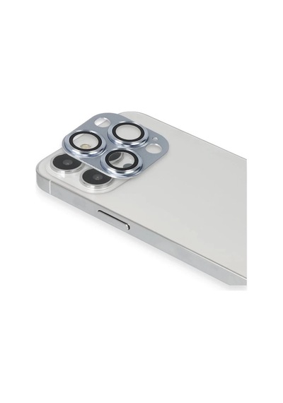Apple İphone 13 Pro Max Uyumlu Pers Alüminyum Kamera Lens - Sierra Blue