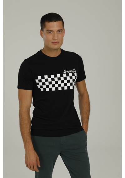 Superfly 22540-Men Tshırt Black Wh Beyaz Erkek Kısa Kol T-Shirt Çok Renkli