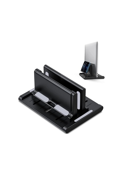 Ayarlanabilir Çok Amaçlı Telefon Tutuculu Laptop Notebok Apple Uyumlu MacBook İçin Dikey Stand-al4495 Siyah