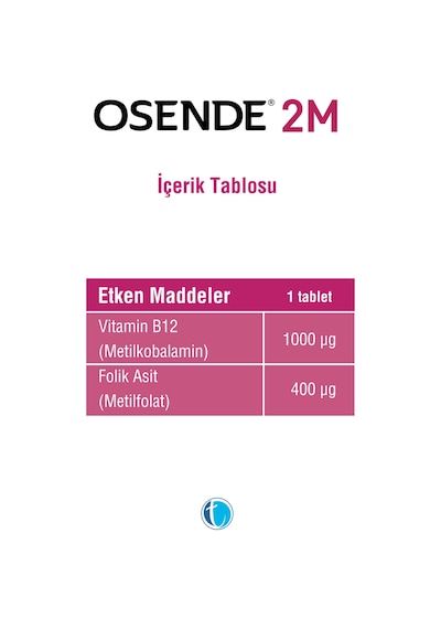 Osende 2M Metilfolat Metilkobalamin 30 Tablet