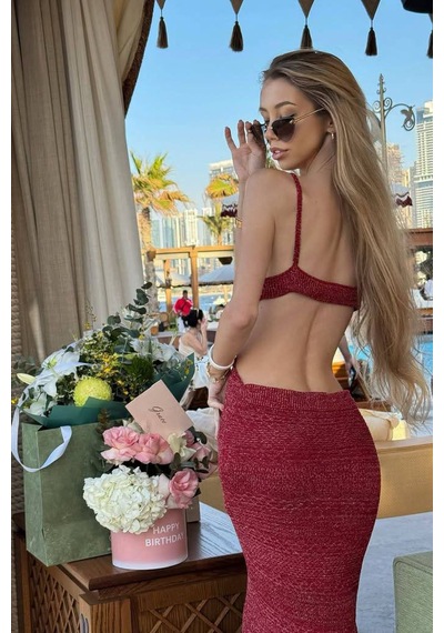Lexy Luxury Gece Elbisesi - Kırmızı