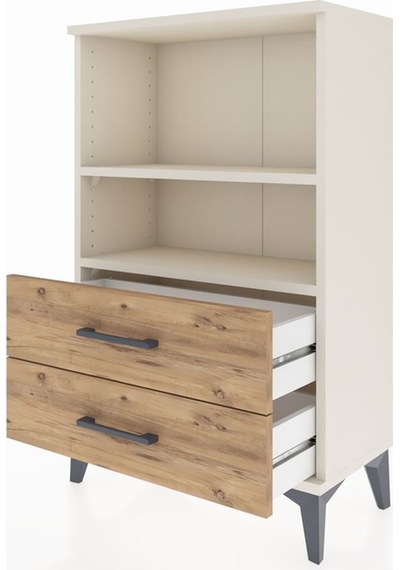 Arges Komodin 2 Raflı 2 Çekmeceli 60x30x96 Aytaşı-çam Aytaşı