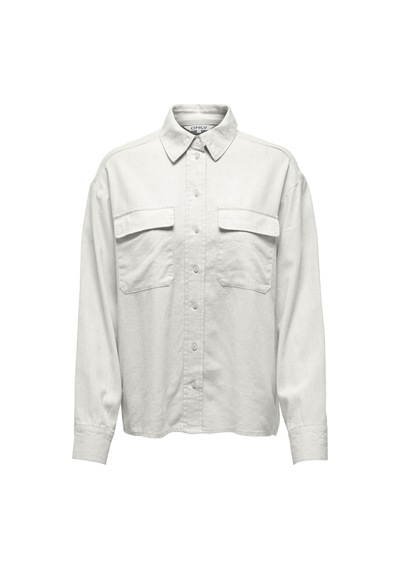 Only Kadın Cepli Keten Gömlek Oversize Fit Onlcaro - 15278795 001