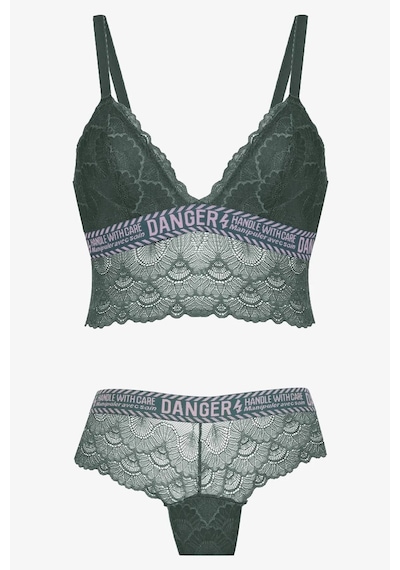Koza Danger Yazılı Süngerli Bralet Takım - 80227 Pembe