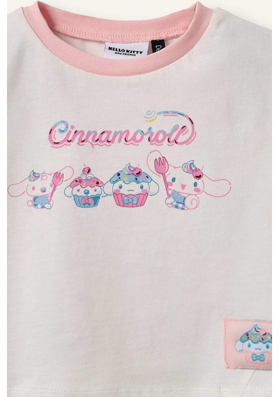 Defacto Cınnamoroll Oversıze Penye Tişört Kız Bebek H0678a526smer105 Ekru-er105