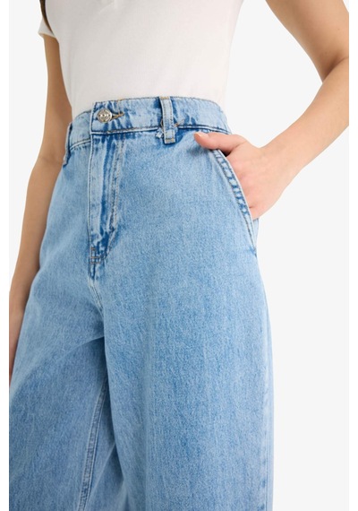 DeFacto Carrot Fit Beli Lastikli Bilek Boy Jean Yıkamalı Pantolon E1686AX25SMNM85