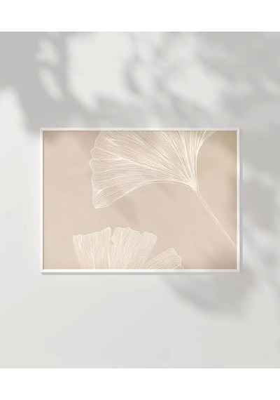 Çerçevesiz Poster Ginkgo Yaprağı Minimalist