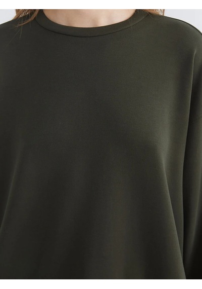Lc Waikiki Haki Soft Touch Oversize Kadın Sweatshirt