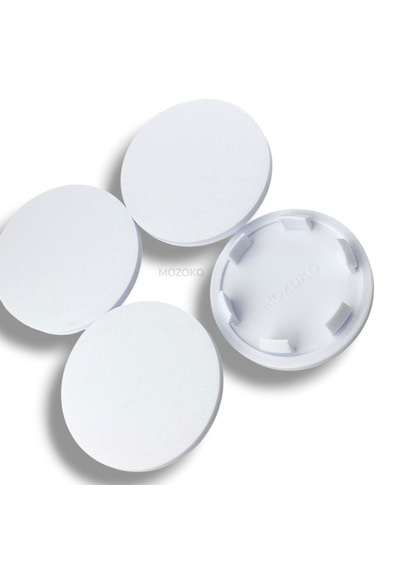 4'lü Set 65 Mm Dış Çap 56 Mm İç Çap Beyaz Logosuz Jant Göbeği Kapağı