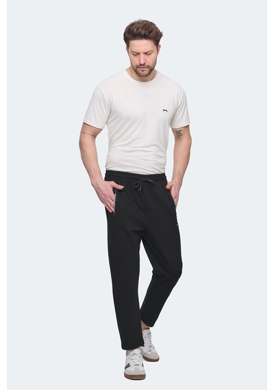 Slazenger Olı In Erkek Fermuar Cepli Siyah Eşofman Altı Siyah