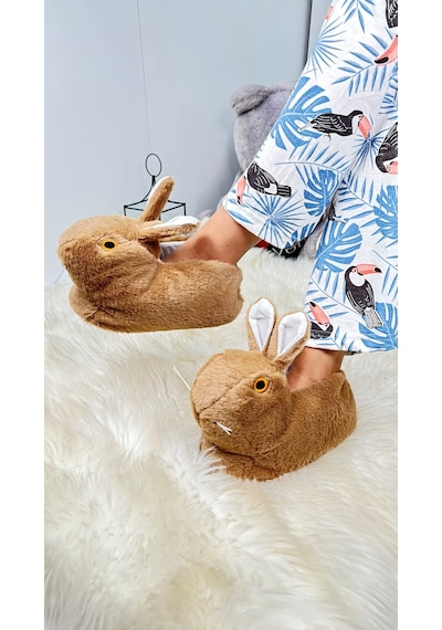 Nstil Kadın Panduf Tavşan Figürlü Peluş Ev Botu Desenli Düz Taban Rahat Hafif 359 Kahverengi Nstil Kadın Panduf Tavşan Figürlü Peluş Ev Botu Desenli Düz Taban Rahat Hafif 359 Kahverengi