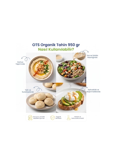 Ots Organik Tahin 950 gr (Organik Sertifikalı, Pestisit Analizli)