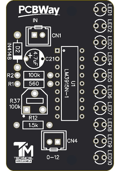 10 Ledli Vu Metre Devresi - VU Meter -  LM3915N