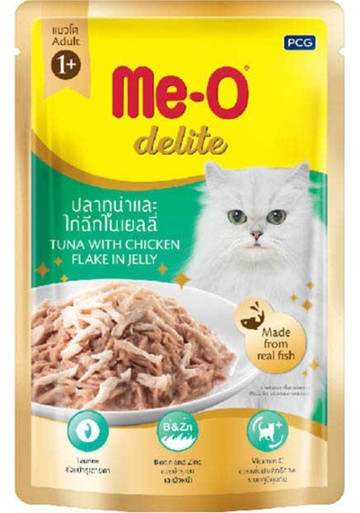 Me-O Delite Ton Balıklı ve Tavuklu Yetişkin Kedi Yaş Maması 70 G