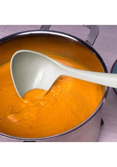 Lurch - Platin Silikon Çorba Kepçesi 28 Cm Açık Gri - Yanmaz, Yapışmaz, Bükülmez, Çizmez, Tat Ve Koku Bırakmaz - 240012