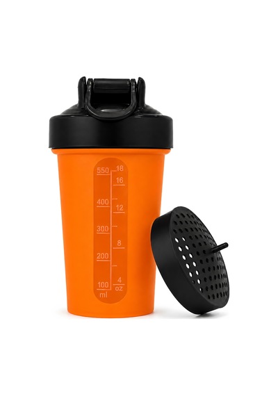 Gym Shaker 550 Ml Ölçekli Sızdırmaz Kapaklı Protein Shaker Turuncu