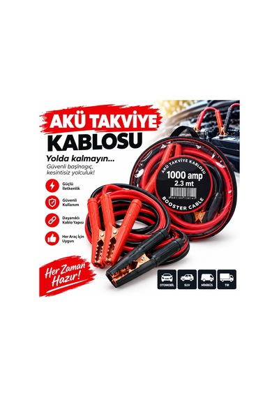 Teknoparts Akü Takviye Kablosu 1000 A 2.3 M