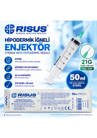 50 Cc Yeşil Uç Enjektör 20 Adet