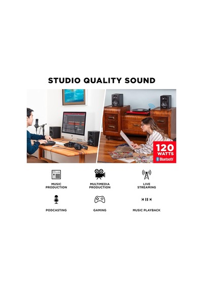 Bx4bt 4.5 Bluetooth Stüdyo Monitör Çifti Kayıt, Düzenleme, Multimedya İçin Kablosuz Bluetooth Pc Hoparlörleri,