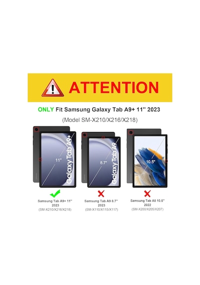 Samsung Galaxy Uyumlu Tab A9 Plus 11'' Klavyeli Kılıf Bluetooth Özellik