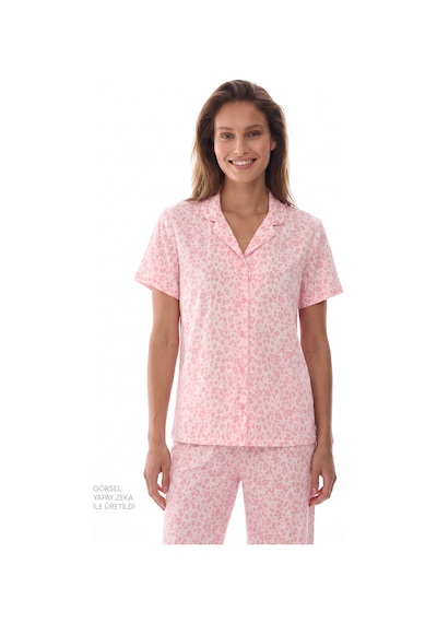 Penti Pembe Pink Leopard Gömlek Pantolon Pijama Takımı Pk32