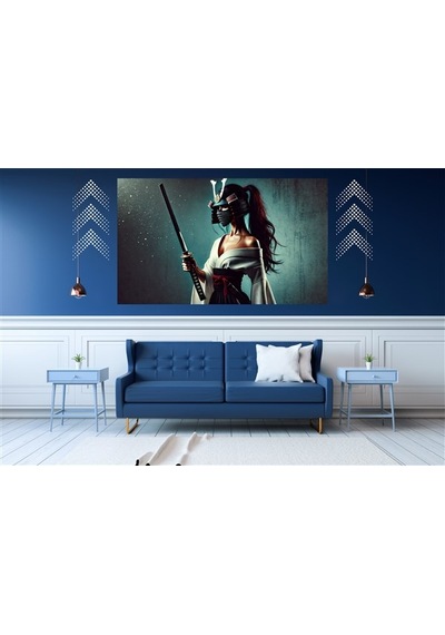 Ti-play Sisten Gelen Samuray Kadın 60x90cm Modern Pvc Çerçevesiz Tablo