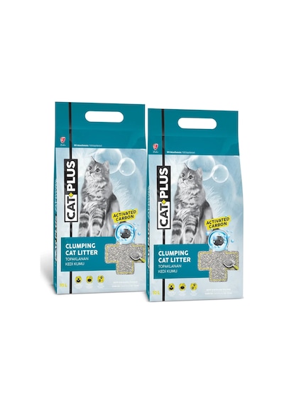 CatPlus Aktif Karbon Topaklaşan Bentonit Kedi Kumu 2 x 10 L CatPlus Aktif Karbon Topaklaşan Bentonit Kedi Kumu 2 x 10 L